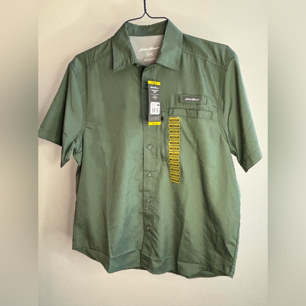 Eddie Bauer Men’s Green Tech Woven Shirt
